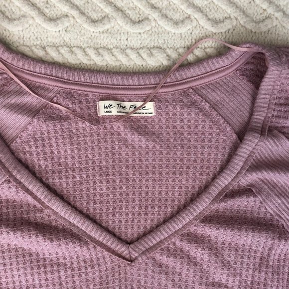 Free People Women's Size L Santa Clara Thermal Pullover Knit Shirt Oversized NWT - Picture 3 of 5